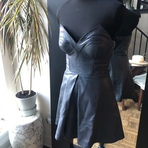 LEATHER SWEETHEART SKATER DRESS! SO HOT!